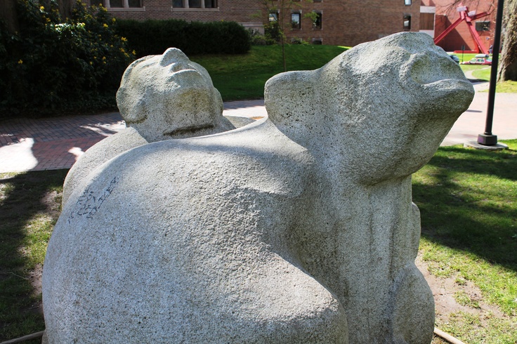 “The Man Who Used to Hunt Cougars For Bounty”, 1972, Granite, Carved for The University of Western Washington. 