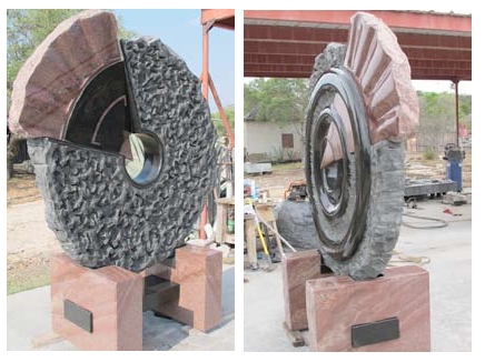 "Synergy" African Black Granite & Texas Red Granite, 8' x 6' x8" "Synergy" African Black Granite & Texas Red Granite, 8' x 6' x8"