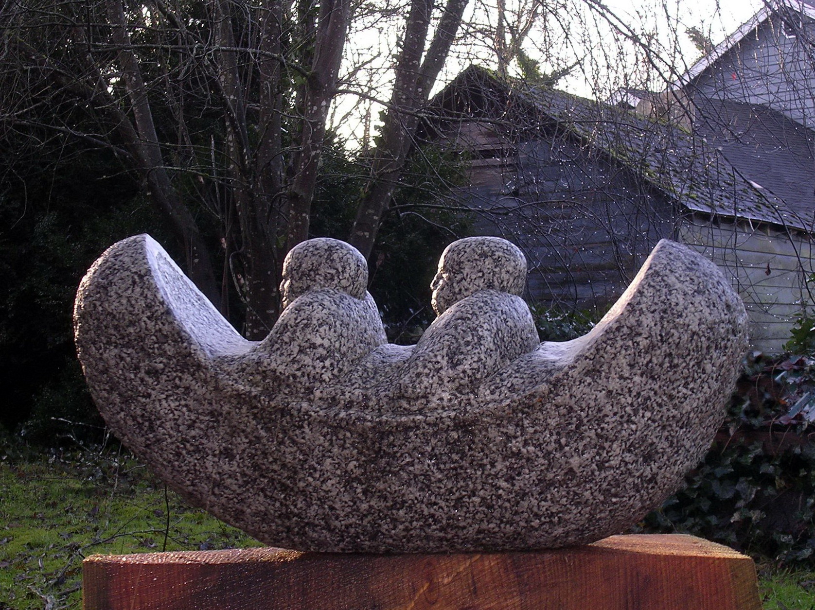 TIME TRAVELERS 28 inches X 10 inches X 9 inches granite