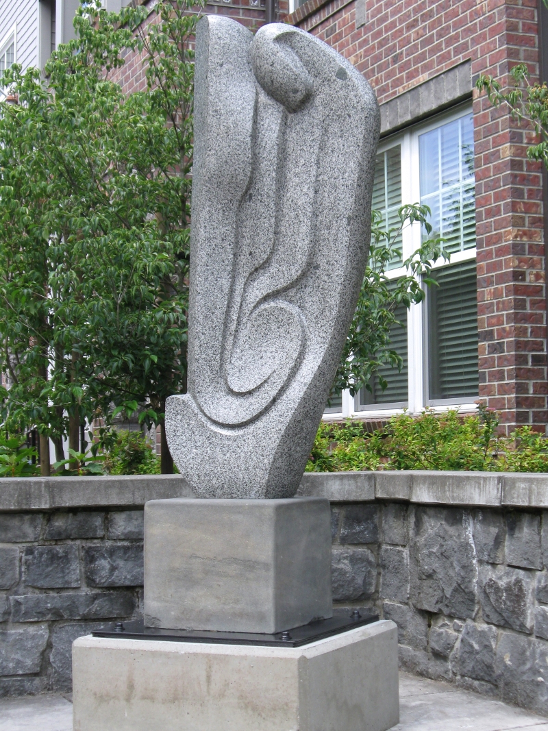 “Yesterday Begins Tomorrow”, High Cascade Granite on Tenino Sandstone, 70” X 22” X 10”