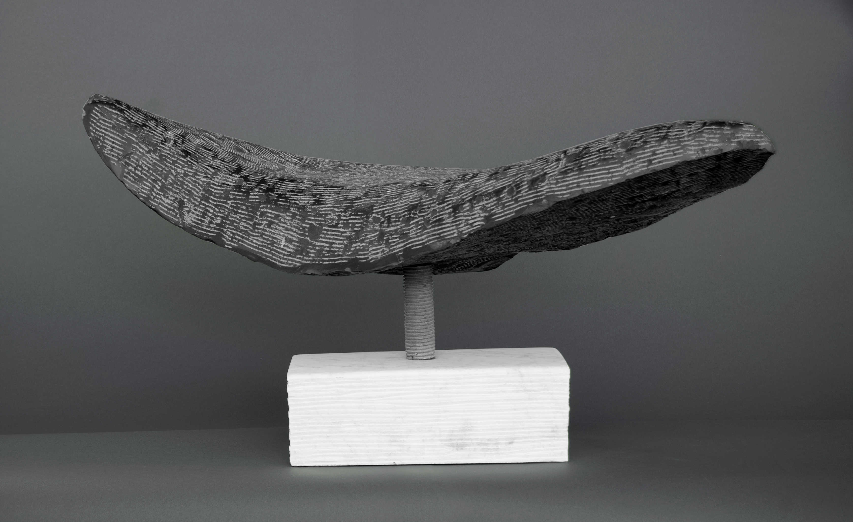 Ken Barnes, “Fluke”, 15” X 30” X 11”, 2012, Belgian black marble