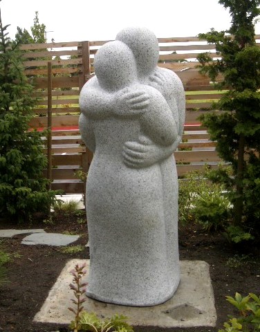 'Eternal Embrace', granite, 6 ft, x 2 ft, x 2 ft, Tracy Powell