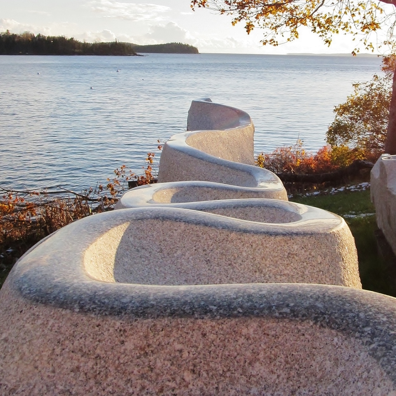 • Home and Away, Lavender Gray Maine Granite, 9’-2” H x 7’-10” W x 22’-10” W Bob Leverich