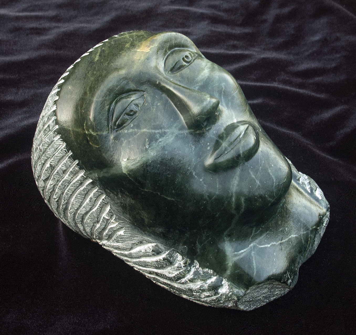 Face soapstone 2019 8x6x5in