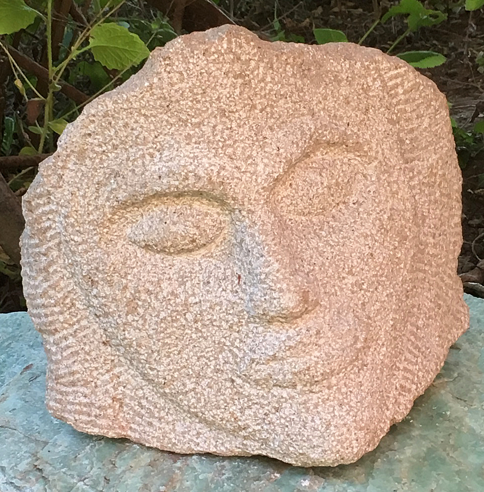 Visage 2014 Limestone carved with hand tools